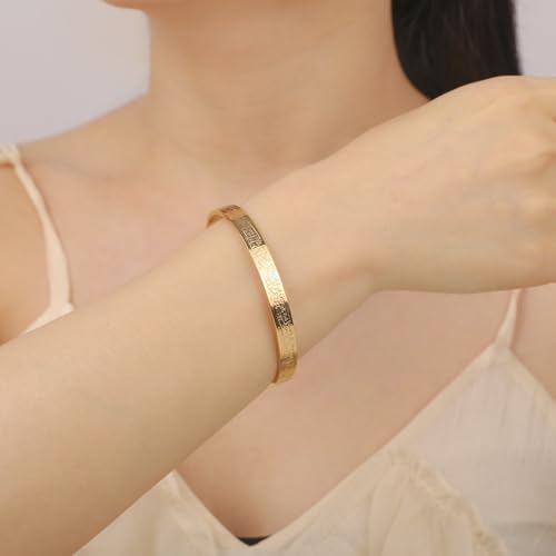 VASSAGO Islamic Gifts Ayatul Kursi Bracelet for Women Men Muslim Quran Allah Openable Bangles Ayatul Kursi Arabic Calligraphy Cuff Bracelet Islam Islamic Jewelry Eid Gifts - color: gold koran bracelet