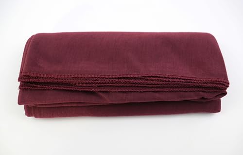 vabovin Head Wraps for Black Women Stretch Jersey Knit Turban Headwrap Solid Color Headscarf Headband Shawl - color: 32- Wine Red