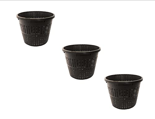PondH2o 8" (20cm) Round Water Garden Pond Aquatic Plastic Slotted Mesh Plant or Flower Baskets | Value 6 Pack, Plastic Planting Pots for Ponds, Aquariums, Aquaponics, Hydroponics