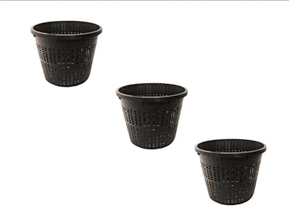 PondH2o 8" (20cm) Round Water Garden Pond Aquatic Plastic Slotted Mesh Plant or Flower Baskets | Value 6 Pack, Plastic Planting Pots for Ponds, Aquariums, Aquaponics, Hydroponics