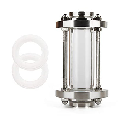 Beduan in-Line Sight Glass with Tri Clamp End, Sanitary Flow Sight Glass Stainless Steel 1.5 Inch Tri Clamp Type (Flow Pipe OD 38mm) - size: Pipe OD 38mm