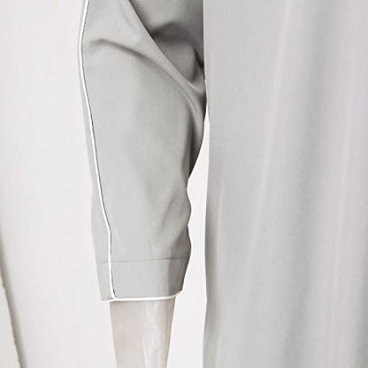 Men’s Thobe Muslim Islamic Robe Kaftan Long Sleeve Jubba Arabic Gown Ramadan Eid Prayer Ethnic Dress A9 - color: Grey, size: X-Large