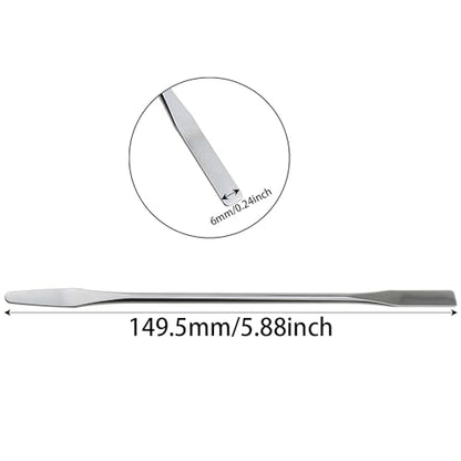 Heyous 4PCS 150mm/5.9inch Laboratory Miniature Dual Head Spatula Semi Miniature Spatula Tapered Arrow Flat Head Silver Stainless Steel Miniature Dual Head Spatula Suitable for Science Lab and Craft