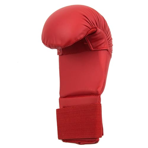 WKF Style Sparring Karate Gloves Without Thumb Protection Blue Red White Martial Arts Mitts for Kids and Adults