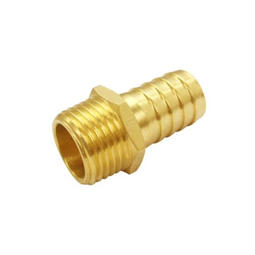 Uenede 6PCS Brass Hose Barb Fittings 1/2" NPT Male to 1/2" Barb Adapter Connector Include 6 Stainless Steel Clamps for Water/Oil/Gas - size: 1/2"Barb, style: 1/2"NPT Male