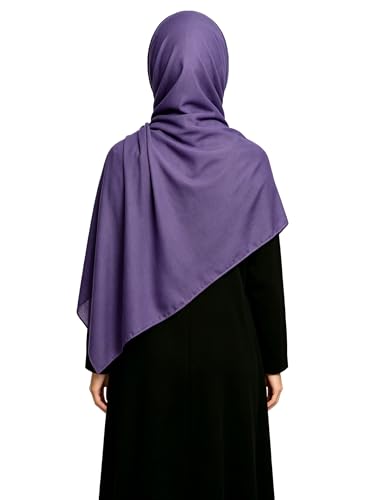 Lina & Lily Non-see-through Premium Jersey Maxi Hijab Head Scarf Wrap for Muslim Women - color: Dusty Purple