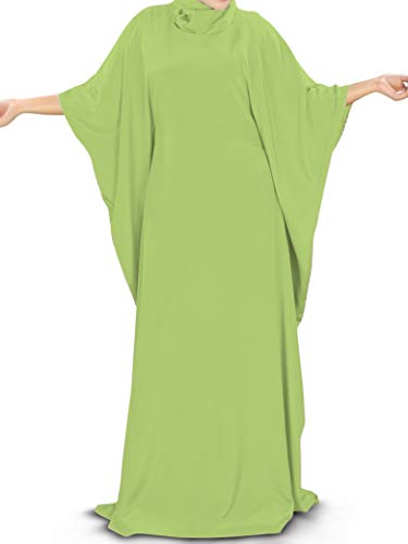 MyBatua Women's Kaftan, Free Size Abaya, Dubai Islamic Dress, Muslim Maxi KF-001 - color: Parrot Green
