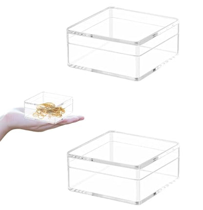 Acrylic Box Clear Display Box Plastic Square Cube Acrylic Storage Containers Candy Box for Wedding - size: 4 x 4 x 2.4 Inch