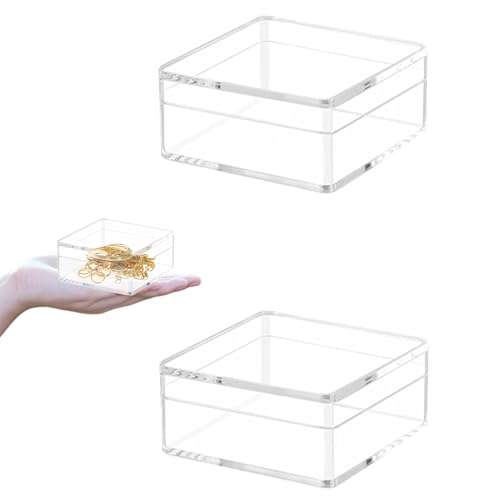 Acrylic Box Clear Display Box Plastic Square Cube Acrylic Storage Containers Candy Box for Wedding - size: 4 x 4 x 2.4 Inch