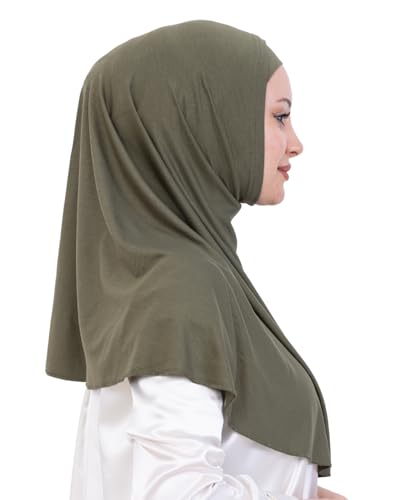 Prien Instant Hijab For Women, Muslim Long Scarf, Undercap Turban Set, Turkish Islamic Clothing, Prayer Clothes For Abaya - color: Khaki