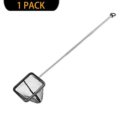 Aquarium Telescopic Fish Net with Extendable Handle Soft Mesh - size: 2.8 inch