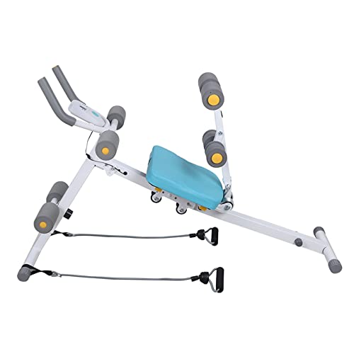 TFCFL Core Ab Trainer Bench Abdominal Stomach Exerciser Workout Gym Fitness Machine Ab Machine Abdominal Cruncher Core Workout Sit Up Bench Side Shaper LED Foldable Exercise Roller Wheels