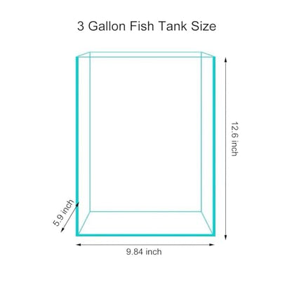 Vimvins 3 Gallon Glass Fish Tank, Easy to Maintain Small Aquarium for Betta/Snails/Shrimp and Aquatic Planting. - size: 3 Gallon