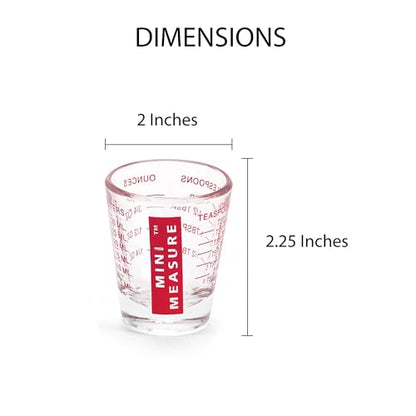 Kolder Mini Measure Multi-Purpose Shot Glass, Heavyweight Glass, Patriotic Red White And Blue, 3-Piece Set, For Liquid And Dry Ingredients And Precise Recipe Prep - color: Red, White and Blue, size: Set of 3
