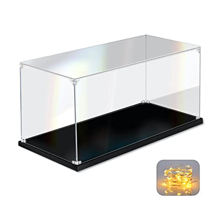 KOLIPI Acrylic Display Case for Collectibles, Clear Display Box 12x8x8 in | Plexiglass Box for Lego Figures Dolls Models, Dustproof Protection, Stable and Stackable, Assembly Required - size: 12x8x8 inches