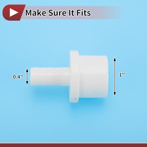 Plastic Hose Barb Fitting 1" x 3/8" Barb OD Straight Through Pipe Connector White 5 Pcs - color: White, size: 1" x 3/8" OD