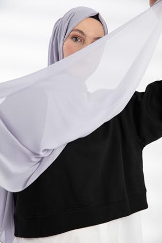 Chiffon Hijab Scarf For Women - Made in Turkiye - color: Gray