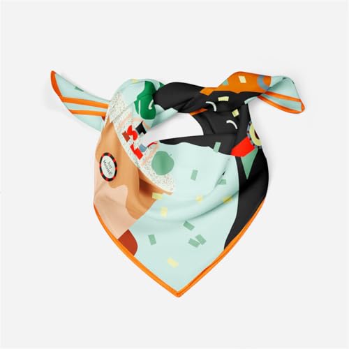 WaJuemy 여성용 넥 스카프 실키 53.3cm(21인치) 스퀘어 헤드 스카프 랩 헤어 반다나 스카프 패션 핸드백 액세서리 경량 - color: 03 그린 호스