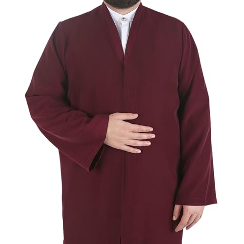 VHD Namaz Jubba for Men, Muslim Prayer Robe, Jubbah for Man, Imam Thobe - color: Claret Red, size: Small