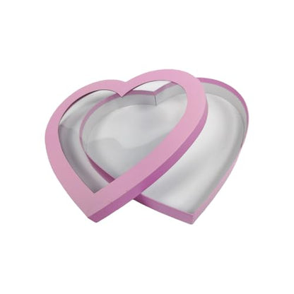 WENPACK 30.5cm(12인치) 하트 모양 선물 상자, 뚜껑 포함, 발렌타인 데이 샤퀴테리 스위트 푸드 생일 간식 (핑크) - color: 핑크