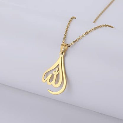 VASSAGO Allah Necklace for Women Stainless Steel Islamic Muslim Pendant Islam Eid Gift Religious Charm Jewelry - color: gold allah necklace