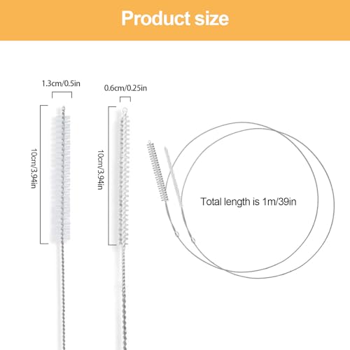 4 Pcs Extra Long Pipe Cleaners,Straw Cleaner Brush Extra Long,Tube Cleaning Brush Suitable for Cleaning Feeding Tubes - size: 4 PCS