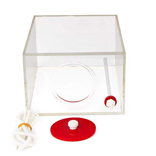 Aquarium Choice Acryli Made Liquid Storage Bucket Dosing Pump Reservoir Container (6.3 * 4.25 * 7.28 Inch;2500ml/2.5L) - size: 6.3*4.25*7.28 Inch;2500ml/2.5L（Red）