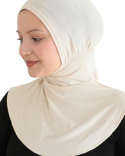 Prien Sport Hijab For Women, Muslim Head Scarf, Flexible Turban Girls, Chic Islamic Wear For Gym, Neck Collar Bonnet Viscose - color: Beige