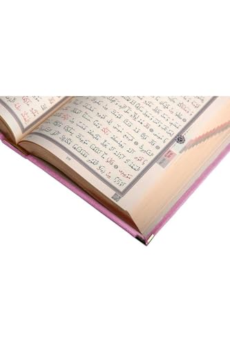 Medium Size Velvet Quran (Powder Pink) - Elif-Vav Design, Sealed Book, Ahmed Husrev Calligraphy - Multicolor