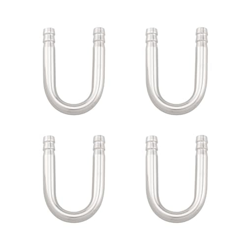 JianLing 4PCS Aquarium U Shape Stainless Steel Connector Carbon Dioxide System U Bend Fitting 42mm Fish Aquarium Aquascape Oxygen Pump Elbow