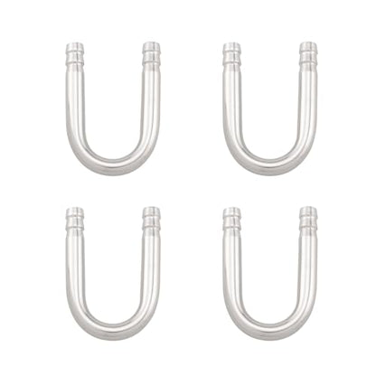 JianLing 4PCS Aquarium U Shape Stainless Steel Connector Carbon Dioxide System U Bend Fitting 42mm Fish Aquarium Aquascape Oxygen Pump Elbow