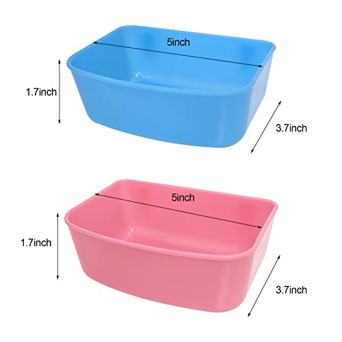 6 Pack Feeder (Blue, Pink), Hanging Feeder,Food and Water Container, Bath Water Bowl Universal for Birds Hamsters Mice Rats Rabbit Guinea Pig Small Pets (S) (S)