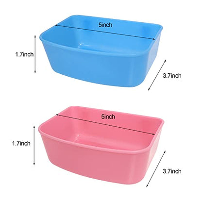 6 Pack Feeder (Blue, Pink), Hanging Feeder,Food and Water Container, Bath Water Bowl Universal for Birds Hamsters Mice Rats Rabbit Guinea Pig Small Pets (S) (S)