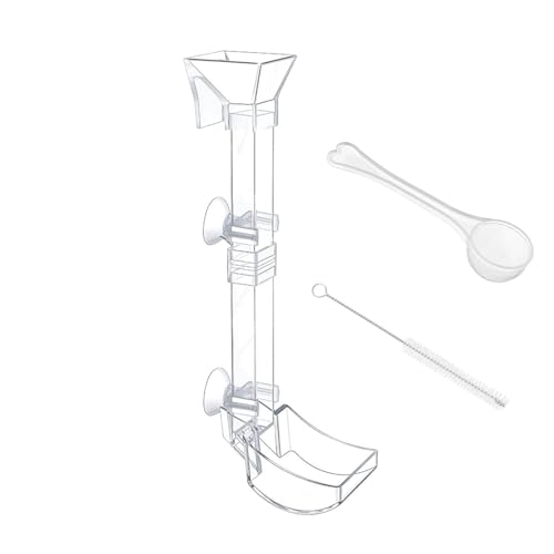 Aquarium Feeding Tube Clear Transparent Shrimp Feeder Tube Tray Food Kit | Feeding Tube Aquarium Fish Feeder Kit for Fish Tank - size: 28CM feeding tube + cleaning brush + feed spoon