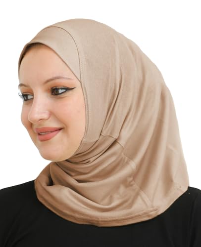 Prien Sport Instant Hijab For Women, Muslim Cotton Turban, Soft Head Scarf, Ready To Wear Hijabs Prayer Clothes, Islamic Wear - color: Deep Mink