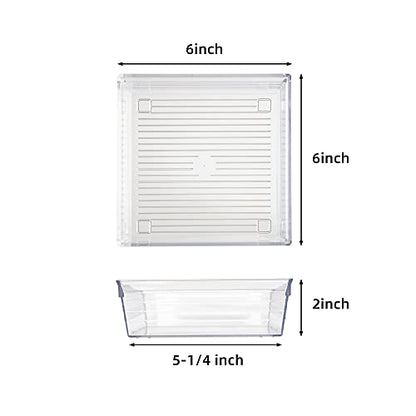 Clear Plastic Drawer Organizer Tray for Vanity Cabinet (6"×6"×2"，Set of 8),Storage Tray for Makeup, Kitchen Utensils, Jewelries, and Gadgets… - size: 6 in x 6 in x 2 in