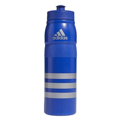 adidas 750 ML (28 oz) Stadium Refillable Plastic Sport Water Bottle - color: Bold Blue/Silver Metallic