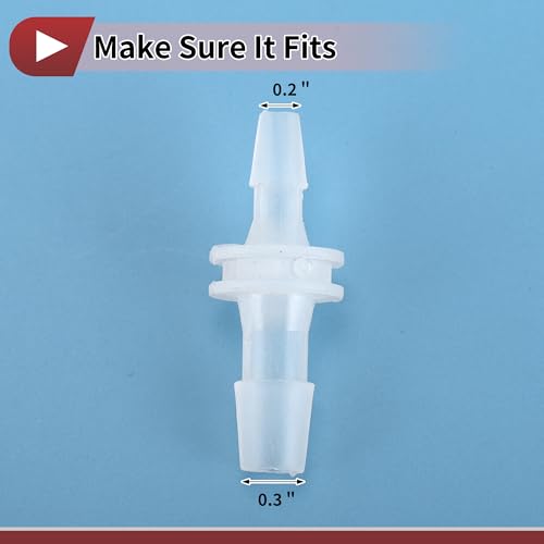 Plastic Hose Barb Fitting 5/32" x 1/4" OD Barb Straight Through Pipe Connector Clear 5 Pcs - size: 5/32"-1/4"
