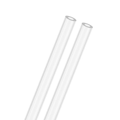 M METERXITY 2-Pack Clear Rigid Acrylic Pipe, 4mm[0.16"] ID x 8mm[0.31"] OD Plastic Round Tube for Water Cooling System/Lamps/Fountains/Aquariums/Display Stand, Acrylic Tubing [305mm/12IN] - size: 4mm ID x 8mm OD