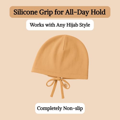 The Grip Cap Non-Slip Hijab Undercap for Women – Breathable Under Hijab Cap – Athletic & Daily Wear–Lilac & Tan