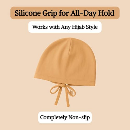 The Grip Cap Non-Slip Hijab Undercap for Women – Breathable Under Hijab Cap – Athletic & Daily Wear–Lilac & Tan