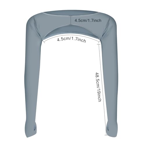 Cooling Shawl Arm Sleeves,Sun Protection with Finger Hole Anti-UV Women's tops,Comfortable Ladies Cooler Shrug - color: Grey