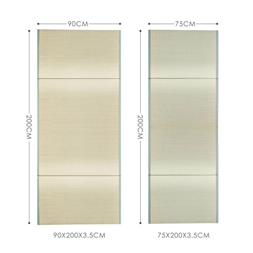 Tatami Floor Mat,Beneficial for Shoulders and Back Natural Grass,Foldable Japanese Tatami Mat,Suitable for Sleeping Meditation Yoga and Zen Practices Tatami Mattress(Size:90x200x3.5cm) - size: 90x200x3.5cm