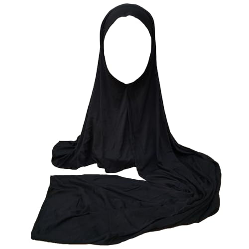 Premium Instant Hijab Scarf Cotton Hijabs For Women Soft Head Wraps, Ready to wear hijab, Abaya, Instant hijabs - color: Black