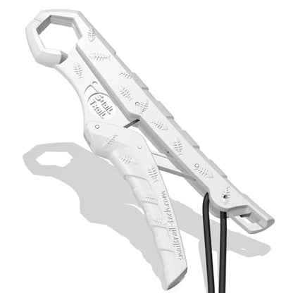 7.5'' Floating Fish Gripper, Fishing Grabber | Catfish Mouth Pliers, Caught Bass Holder, Fish Scale Hook Clamp, Saltwater Lip Grip Tool with Lanyard, Gifts for Men - color: White