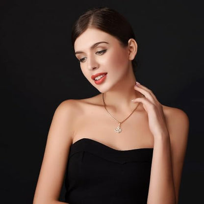 U7 Allah Pendant Necklace with Chain Platinum / 18K Gold Plated Muslim Jewelry Islamic Pendant - color: 01.Gold Iced Out