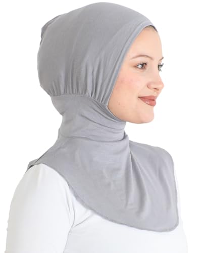 Prien Sport Hijab For Women, Muslim Head Scarf, Flexible Turban Girls, Chic Islamic Wear For Gym, Neck Collar Bonnet Viscose - color: Grey