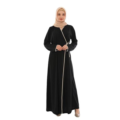 MILABELLA 100% Cotton Prayer Clothes Muslim Dresses for Women, Abaya Dress for Women, Side tie Prayer Dress Robe - size: Small-Medium