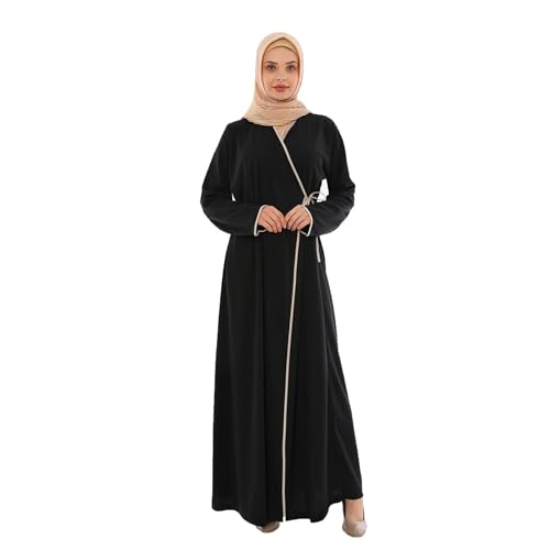 MILABELLA 100% Cotton Prayer Clothes Muslim Dresses for Women, Abaya Dress for Women, Side tie Prayer Dress Robe - size: Large-X-Large
