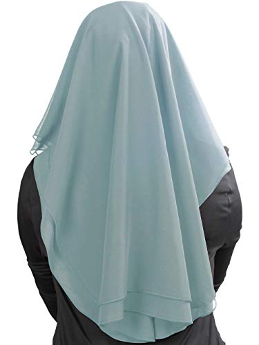 MyBatua 3 Layers Saudi Niqab In Breathable Georgette, Wholesale Price, 1pc Face Veil NQ-003 - color: Gray